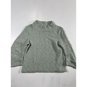 Vince Camuto Green Textured Mock-neck Sweater Size XXS Cotton Blend